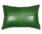 Green Leather Original Pillow - Premium Full-Grain Leather Decorative Cushion