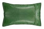 Green Leather Original Pillow - Premium Full-Grain Leather Decorative Cushion