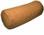 Tan Original Leather Bolster Pillow - Premium Full-Grain Leather Cylindrical Cushion