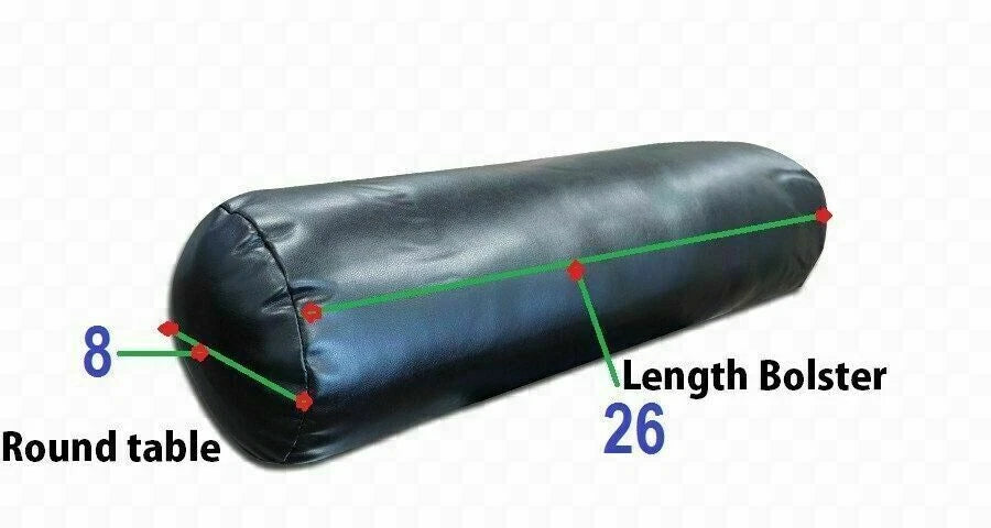 Red Original Leather Bolster Pillow - Premium Full-Grain Leather Cylindrical Cushion