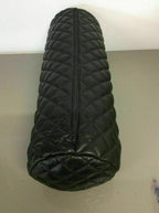 Black Braided Original Leather Bolster Pillow - Premium Full-Grain Leather Woven Cushion