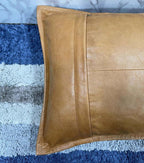 Brown Original Leather Pillow - Premium Full-Grain Leather Decorative Cushion