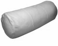 White Original Leather Bolster Pillow - Premium Full-Grain Leather Cylindrical Cushion
