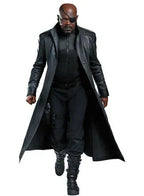 Men's Tactical Full-Grain Original Leather Trench Coat - Premium Black Long Coat with Asymmetric Design