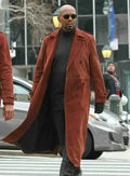 Premium Rust Original Leather Coat - Full-Length Double-Breasted Premium Trench Coat