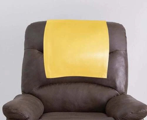 Premium Yellow Headrest Recliner Cover - Full-Grain Original Leather Accent