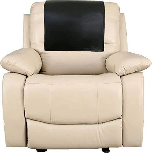 Premium Black Headrest Recliner Cover - Full-Grain Original Leather Protection