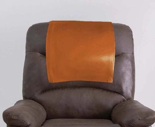 Premium Cognac Headrest Recliner Cover - Full-Grain Original Leather Protection