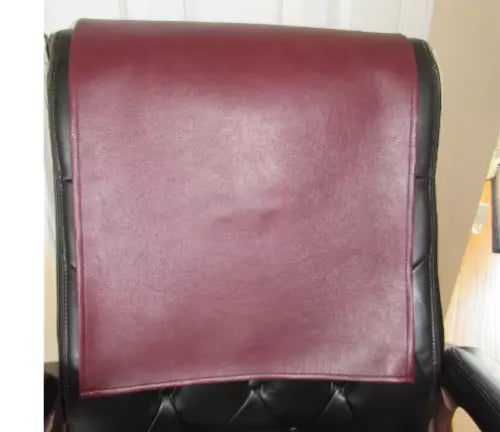 Premium Burgundy Headrest Recliner Cover - Full-Grain Original Leather Protection