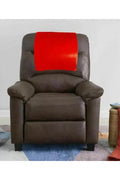 Premium Red Headrest Recliner Cover - Full-Grain Original Leather Accent