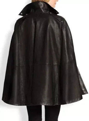 Black Poncho Cape Original Jacket – Handcrafted Premium Full-Grain Leather