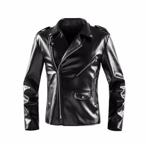 Men's Black Original Leather Biker Jacket – Handcrafted Full-Grain