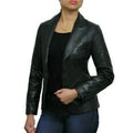 Women's Black Lambskin Premium Original Leather Blazer