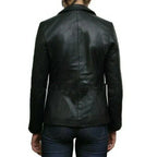 Women's Black Lambskin Premium Original Leather Blazer