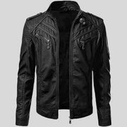 Men's Black Premium Quilted Moto Original Leather Jacket - Kamercio